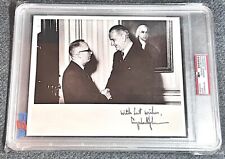 LYNDON B JOHNSON PHOTO INSCRIBED WITH SIGNATURE ENCASED PSA DNA CERTIFIED picture