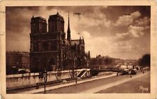 Cathédrale Notre-Dame de Paris & Seine View Taken From St. Michel Quai Postcard picture
