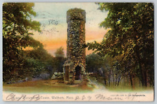 Undivided Back Postcard~ Norumbega Tower~ Waltham, Massachusetts~ 1908 Cancel picture