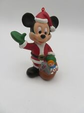 Vintage The Walt Disney Co. Mickey Mouse Santa Christmas Plastic Ornament 1980s picture