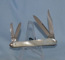 RARE VINTAGE HEN & ROOSTER MOTHER OF PEARL SWELL CENTER CONGRESS KNIFE 