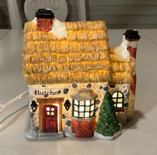Dickens Keepsake 1993 Lighted Butcher Shop House Charming w/ Cobblestone Face picture