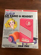 NEW VINTAGE BARBIE Portable AM RADIO & HEADSET  1982 Model RS-17 Powertronic picture