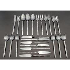 24 Pcs VTG Stainless Roberts TIBURON Plated Bamboo Flatware Set picture