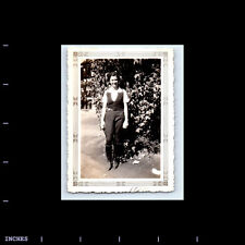 Old Vintage Photo SEXY WOMAN WEARING BOOTS DECORATIVE BORDER 1936 picture