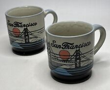 San Francisco Golden Gate Bridge Coffee Mug Cup Mico 1982 Embossed Textured Vtg picture