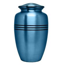 Beautiful Blue Adult Large Cremation Urn for Human Ashes with Velvet Bag 220 picture