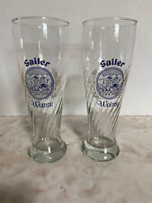 VINTAGE GERMAN SAILER WEISSE SET OF 2 PILSNER GLASSES picture