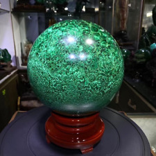 51.26LB Unique Natural Malachite Quartz Sphere Carved Crystal Ball Reiki.JC0104C picture