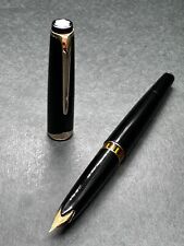 MONTBLANC Meisterstuck No.12 Black Vintage Fountain Pen Piston-filler 18C 750/EF picture