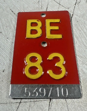 Vintage Bicycle Tag Plate License SWISS SWITZERLAND 1983 Bern picture