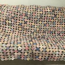 Vintage 1930s-40s Hand Stitched Yo Yo Quilt 2in Circles Vintage Material 60
