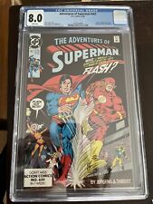Adventures of Superman #463, CGC 8.0, DC Direct, February 1990 Flash race homage picture