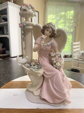 Members Mark porcelain Angel w/dove hand painted Lladro style picture
