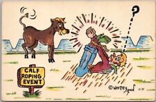 Vintage Cowboy Western Comic Postcard 