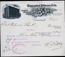 1891 Cincinnati - Krippendorf Dittmann & Co - Fine Shoes - Rare Letter Head Bill picture