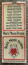VINTAGE ROB’T. MEYER HOTELS MATCHBOOK COVER picture