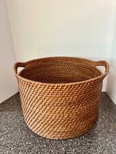 Nantucket Style Basket Large 17.7” Rectangular Bowed Handles Handmade picture