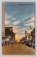 Amarillo TX-Texas, Polk Street, Antique Vintage c1948 Souvenir Postcard picture