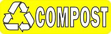 10in x 3in Yellow Compost Vinyl Sticker Car Truck Vehicle Bumper Decal picture