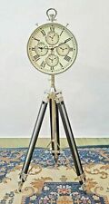 World Time Clock Brass Black Chrome Adjustable Tripod Stand Home/Office Decor picture