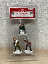 Holiday Time Snowball Fight Set Of 3 Figurine picture