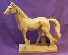 Vintage  large & heavy Horse Marble look Resin Casting Statue Figurine picture