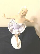 FASOLD AND STAUCH ONE PORCELAIN FEMALE BALLERINA  FIGURINE COLOR  VIOLET TUTU picture