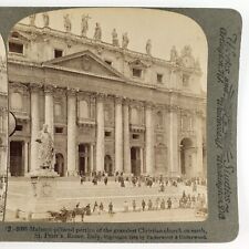 St Peter's Basilica Rome Stereoview c1904 Rome Italy Cathedral Church Card A2026 picture