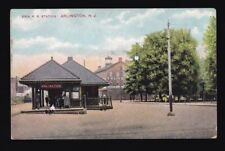 [82527] OLD POSTCARD showing ERIE RAILROAD STATION DEPOT, ARLINGTON, NEW JERSEY picture
