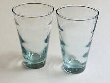 VTG 2 Libbey SATURN OPTIC Aqua Blue Cooler Glasses Vintage MCM picture