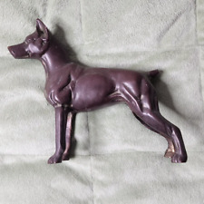 Vintage Brass Doberman Figurine Dog Statue Figure Large picture