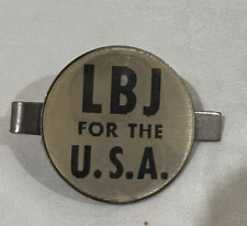 1964 LBJ For the USA Lyndon B Johnson Tie Bar President Political Button Flasher picture