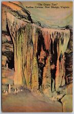 Vtg New Market Virginia VA Gypsy Tent Endless Caverns 1930s View Linen Postcard picture
