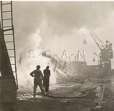 WWII Org German OKW Large Stereoscopic Real Photos- 2 x Fight Fires- Le Havre picture