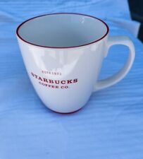 Starbucks Coffee Mug Cup Company Est 1971  White / Red 2008 Large 16oz picture