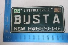 New Hampshire License Plate Tag NH 1977 1978 Vanity Buster BUSTA picture