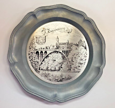 Vintage Luxembourg pewter souvenir Collectors plate PZ picture