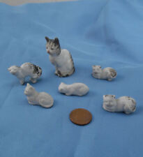 RARE ANTIQUE BISQUE PORCELAIN CAT AND KITTENS THURINGA GERMANY 1901-1910 picture