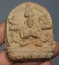 Tibet 1500s Old Buddhist Clay Tsa Tsa Buddha Statue Avalokitesvara Bodhisattva picture