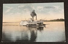 Vintage Steamer Quincy on Mississippi River Postcard picture