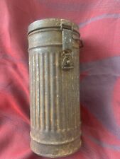 GERMAN WW2 1944 KRIEGSMARINE CAMOUFLAGED GAS MASK CANISTER picture