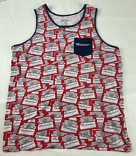 Budweiser Men's Tank Top Red Xl X-Large King of Beers Beer Party Sleeveless picture