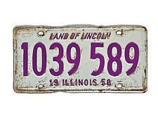 ILL 1958  -  (1) vintage license plate picture