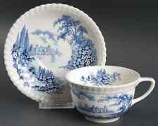Johnson Brothers Castle On The Lake Blue Cup & Saucer 274171 picture