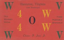 Vintage QSL Radio  Postcard   W4OWV HAMPTON VIRGINIA USA  1950   POSTED STAMP picture
