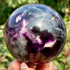 1.13LB   Rare natural snowflake feather fluorite crystal ball therapeutic ball picture