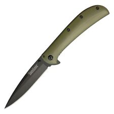 KERSHAW - Al Mar AM-4 Black & Green G-10 Spring Assist Flipper knife 2330GRNBLK picture
