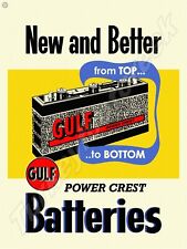 New And Better Gulf Batteries Metal Sign 3 Sizes to Choose From picture