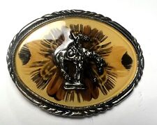 End Of The Trail Diamondback Rattler Horse Belt Buckle by SSI picture